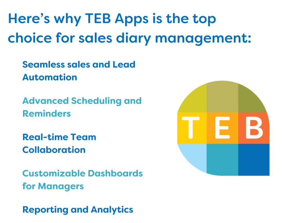 TEB Apps sales diary benefits 