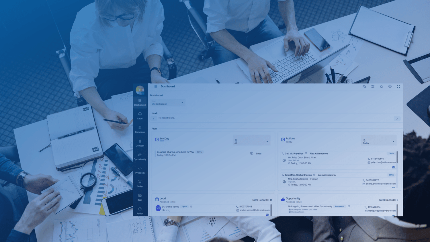 TEB sales dashboard